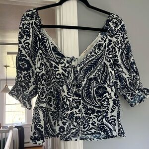 Francesca’s Blue and White Blouse